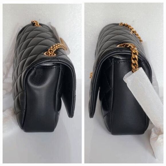 VERSACE Black Quilted Calfskin Leather Medusa Crossbody Bag $2200 NEW WITH TAGS - Picture 10 of 16